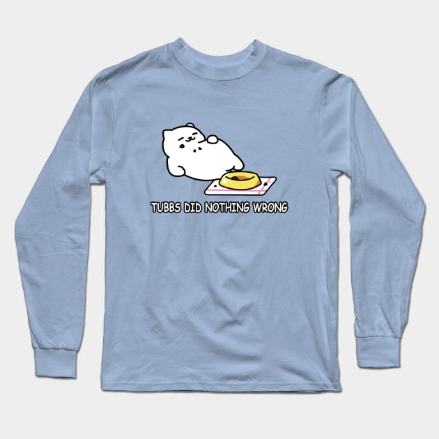 Neko Atsume - Tubbs Did Nothing Wrong Long Sleeve T-Shirt by Merch Sloth